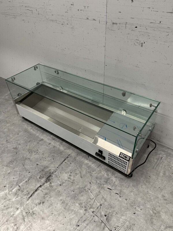 RVS HCB Opzetvitrine Opzet koelvitrine saladière 3 x 1/3 en 1 x 1/2 GN 120 cm Horeca - Afbeelding 2