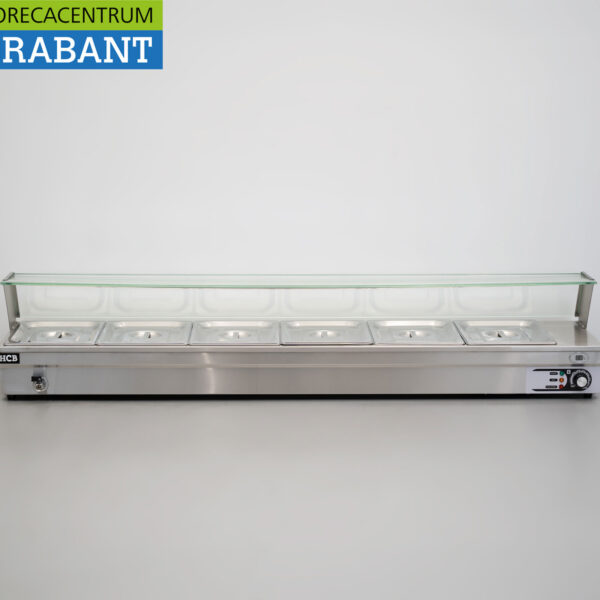 HCB RVS Bain marie 6 x 1/2 GN 175 cm 230V Horeca
