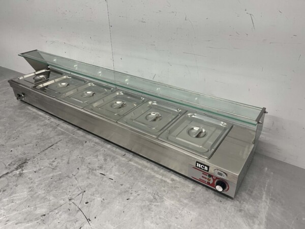 RVS Bain marie 6 x 1/2 GN 175 cm 230V Horeca - Afbeelding 2