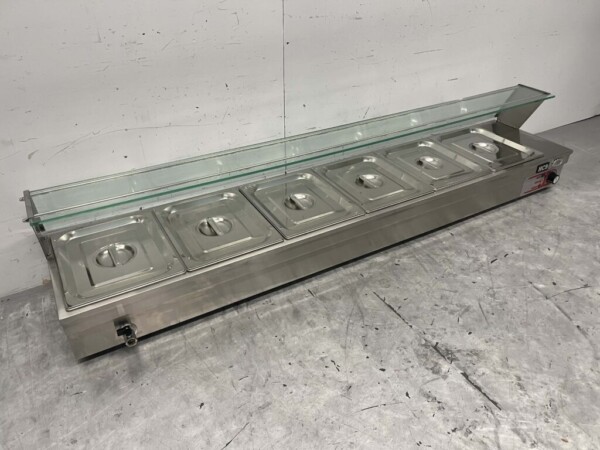 RVS Bain marie 6 x 1/2 GN 175 cm 230V Horeca - Afbeelding 3