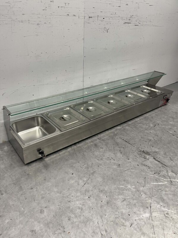 RVS Bain marie 6 x 1/2 GN 175 cm 230V Horeca - Afbeelding 4