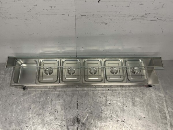 RVS Bain marie 6 x 1/2 GN 175 cm 230V Horeca - Afbeelding 5