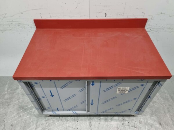 RVS Polyethylene PE Werkkast Kast Snijtafel 2 schuifdeuren 120 cm Horeca Slagerij - Afbeelding 4