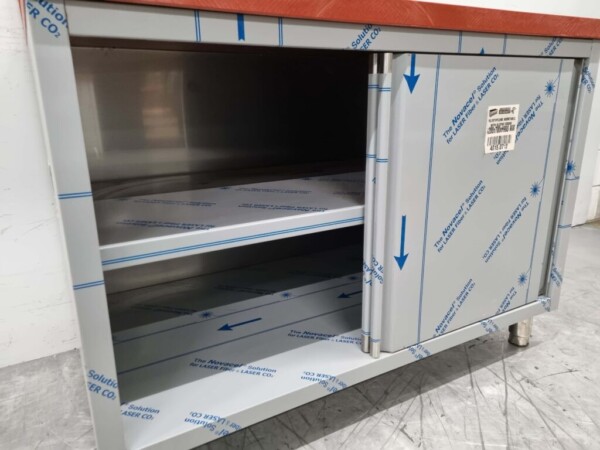 RVS Polyethylene PE Werkkast Kast Snijtafel 2 schuifdeuren 120 cm Horeca Slagerij - Afbeelding 6