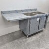 RVS Spoeltafel dubbele spoelbakken Premium-line 2 schuifdeuren 160 cm Horeca - Afbeelding 3