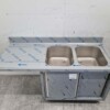 RVS Spoeltafel dubbele spoelbakken Premium-line 2 schuifdeuren 160 cm Horeca - Afbeelding 4