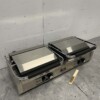 HCB RVS Dubbele Contactgrill Paninigrill Grill XXL Ribbel 230V Horeca - Afbeelding 2