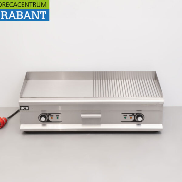 HCB RVS Bakplaat Grillplaat 1/2 Geribbelde bakplaat 100 cm 400V Horeca