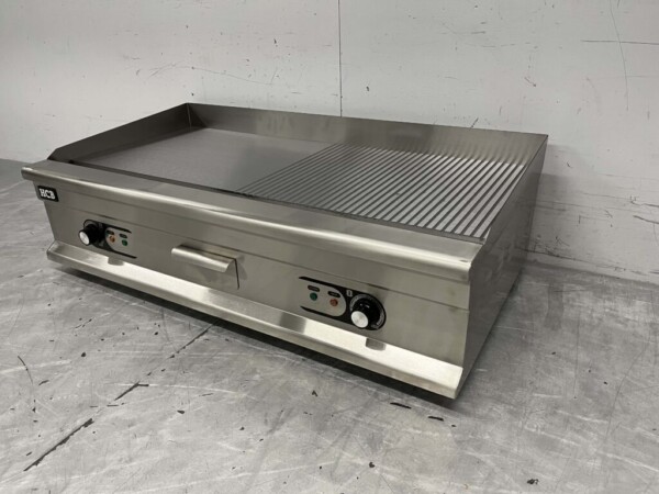 RVS Bakplaat Grillplaat 1/2 Geribbelde bakplaat 100 cm 400V Horeca - Afbeelding 2