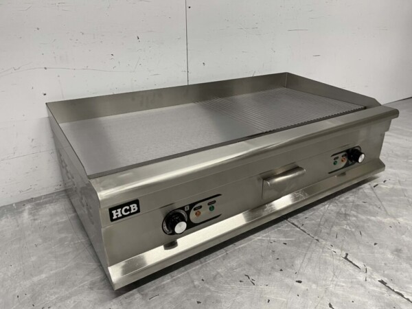 RVS Bakplaat Grillplaat 1/2 Geribbelde bakplaat 100 cm 400V Horeca - Afbeelding 3