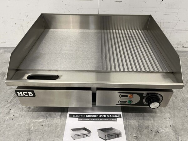 RVS HCB Grillplaat Bakplaat 1/2 Geribbelde plaat 55 cm 230V Horeca - Afbeelding 4