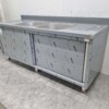 RVS Spoeltafel dubbele spoelbakken Premium-line 2 schuifdeuren 200 cm Horeca - Afbeelding 2