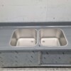RVS Spoeltafel dubbele spoelbakken Premium-line 2 schuifdeuren 200 cm Horeca - Afbeelding 4