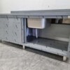 RVS Spoeltafel dubbele spoelbakken Premium-line 2 schuifdeuren 200 cm Horeca - Afbeelding 5