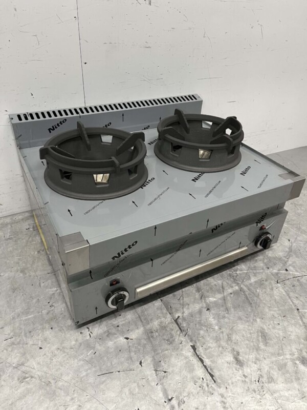 RVS Woktafel wokfornuis 650 Series 2 branders 65 cm Gas Horeca - Afbeelding 3