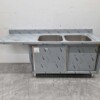 RVS Spoeltafel dubbele spoelbakken 2 schuifdeuren Premium-line 200 cm Horeca