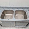 RVS Spoeltafel dubbele spoelbakken 2 schuifdeuren Premium-line 200 cm Horeca - Afbeelding 4