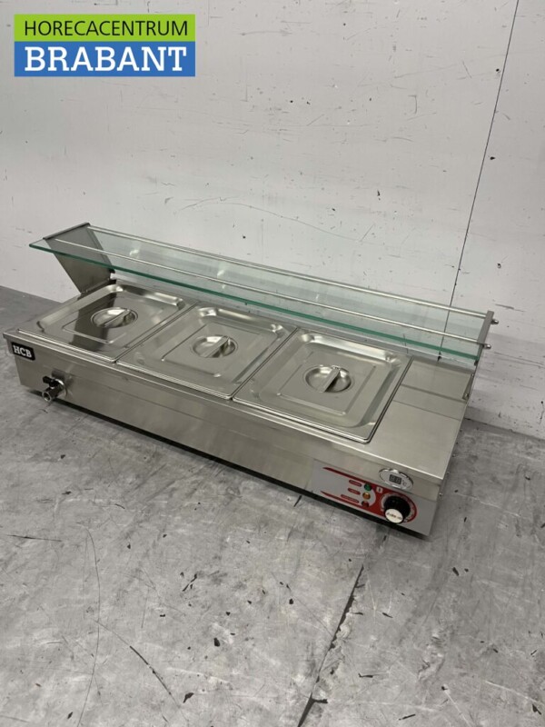 RVS Bain marie 3 x 1/2 GN 95 cm 230V Horeca - Afbeelding 2