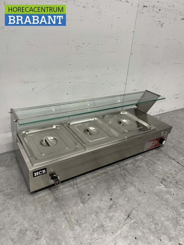 RVS Bain marie 3 x 1/2 GN 95 cm 230V Horeca - Afbeelding 3