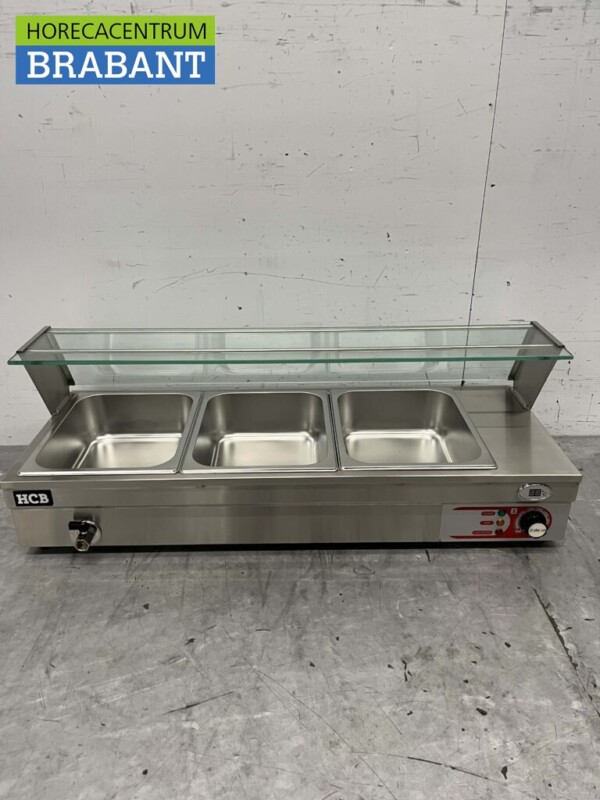 RVS Bain marie 3 x 1/2 GN 95 cm 230V Horeca - Afbeelding 4