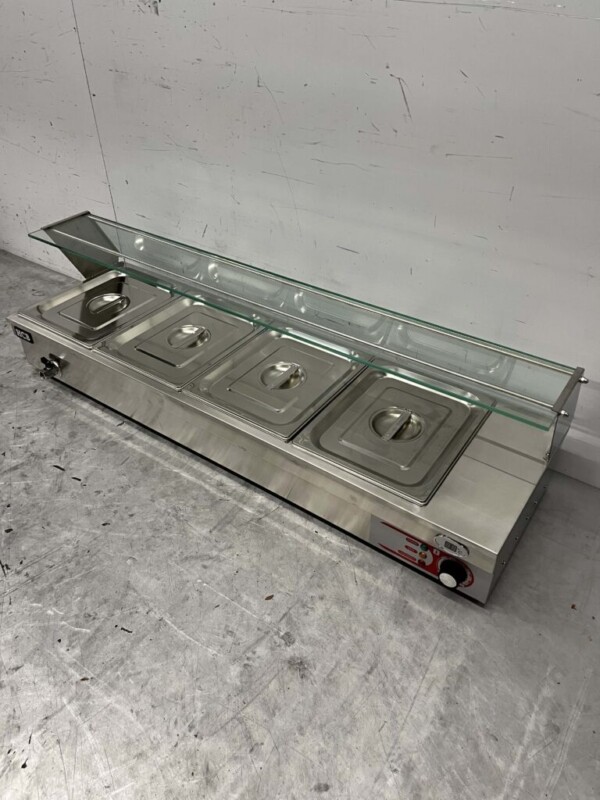RVS Bain marie 4 x 1/2 GN 122 cm 230V Horeca - Afbeelding 2