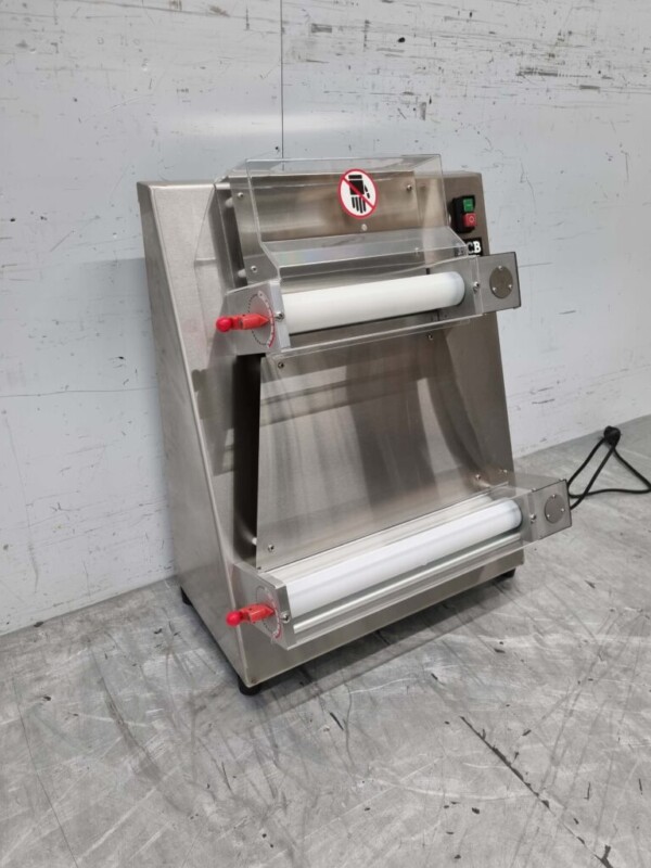 RVS Deegroller Uitrolmachine Dubbele rollen 42 cm 230V Horeca Pizzeria Bakkerij - Afbeelding 3