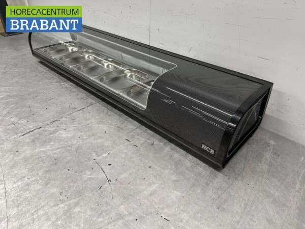 Sushivitrine Tapasvitrine Opzet koelvitrine 5 x 1/2 GN 180 cm 230V Horeca - Afbeelding 2