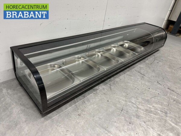 Sushivitrine Tapasvitrine Opzet koelvitrine 5 x 1/2 GN 180 cm 230V Horeca - Afbeelding 3