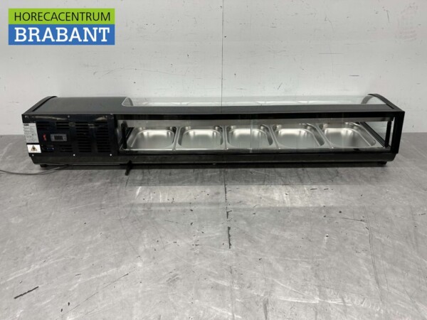 Sushivitrine Tapasvitrine Opzet koelvitrine 5 x 1/2 GN 180 cm 230V Horeca - Afbeelding 4