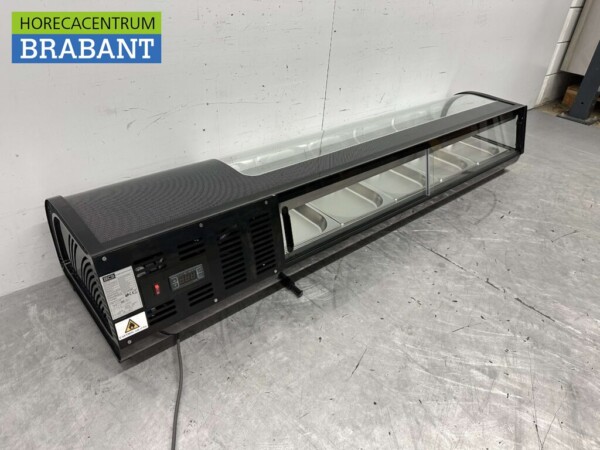 Sushivitrine Tapasvitrine Opzet koelvitrine 5 x 1/2 GN 180 cm 230V Horeca - Afbeelding 5