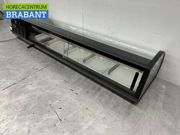 Sushivitrine Tapasvitrine Opzet koelvitrine 5 x 1/2 GN 180 cm 230V Horeca - Afbeelding 6