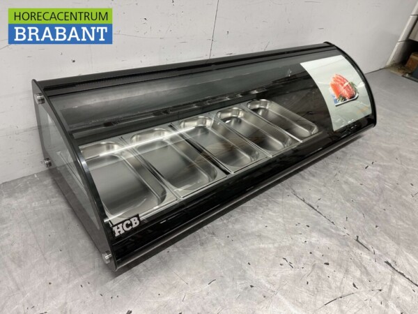 Sushivitrine Tapasvitrine Opzet koelvitrine 5 x 1/3 GN 130,7 cm 230V Horeca - Afbeelding 3