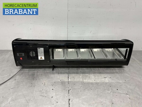 Sushivitrine Tapasvitrine Opzet koelvitrine 5 x 1/3 GN 130,7 cm 230V Horeca - Afbeelding 4