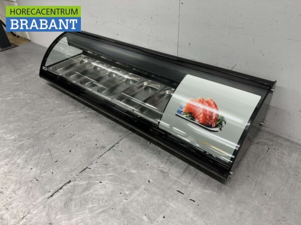 Sushivitrine Tapasvitrine Opzet koelvitrine 6 x 1/3 GN 148,3 cm 230V Horeca - Afbeelding 2
