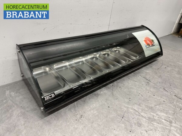 Sushivitrine Tapasvitrine Opzet koelvitrine 6 x 1/3 GN 148,3 cm 230V Horeca - Afbeelding 3