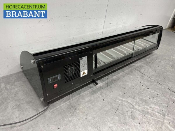 Sushivitrine Tapasvitrine Opzet koelvitrine 6 x 1/3 GN 148,3 cm 230V Horeca - Afbeelding 7