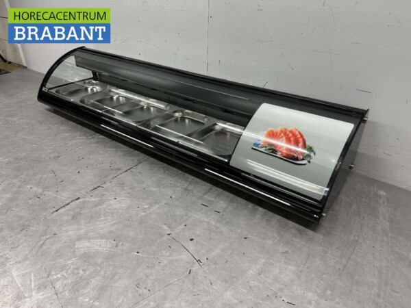 Sushivitrine Tapasvitrine Opzet koelvitrine 5 x 1/2 GN 175,4 cm 230V Horeca - Afbeelding 2