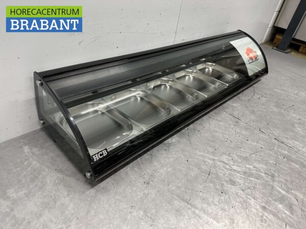 Sushivitrine Tapasvitrine Opzet koelvitrine 5 x 1/2 GN 175,4 cm 230V Horeca - Afbeelding 3