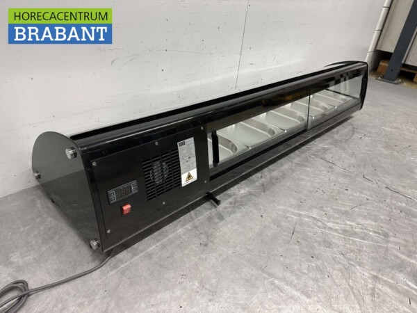 Sushivitrine Tapasvitrine Opzet koelvitrine 5 x 1/2 GN 175,4 cm 230V Horeca - Afbeelding 7