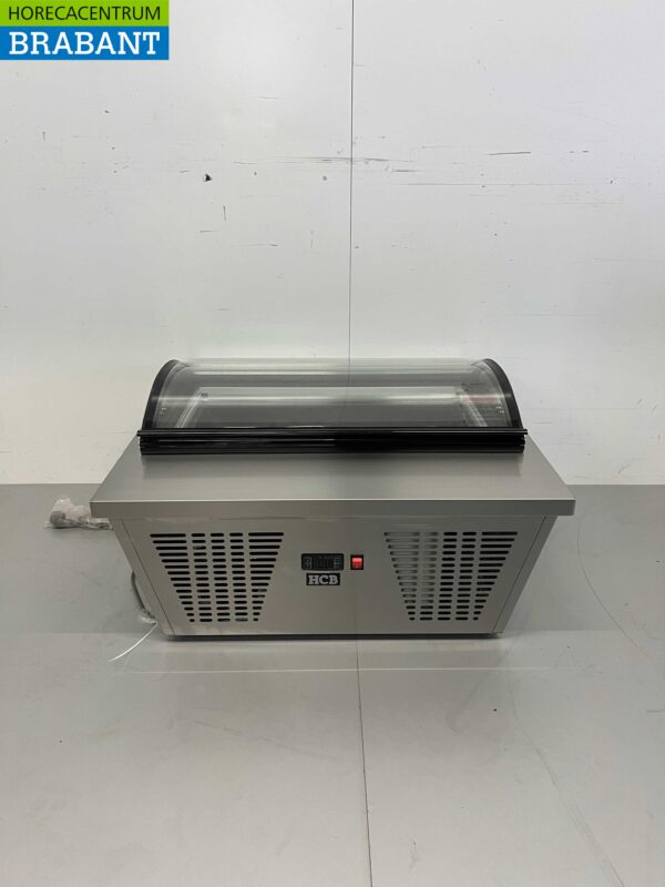RVS Schepijsvitrine Opzet vriesvitrine 4 x 5 liter (1/3 GN) 87 cm 230V Horeca