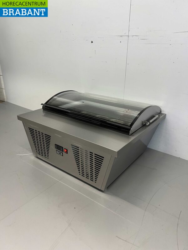 RVS Schepijsvitrine Opzet vriesvitrine 4 x 5 liter (1/3 GN) 87 cm 230V Horeca - Afbeelding 3