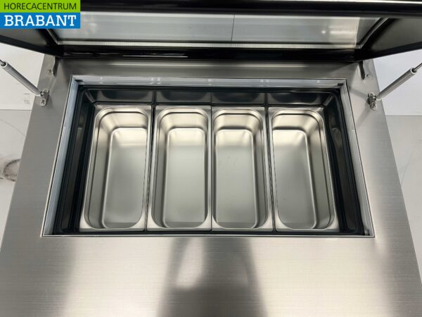 RVS Schepijsvitrine Opzet vriesvitrine 4 x 5 liter (1/3 GN) 87 cm 230V Horeca - Afbeelding 5