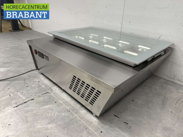 RVS Schepijsvitrine Opzet vriesvitrine 8 x 1/6 GN 80,5 230V Horeca - Afbeelding 3