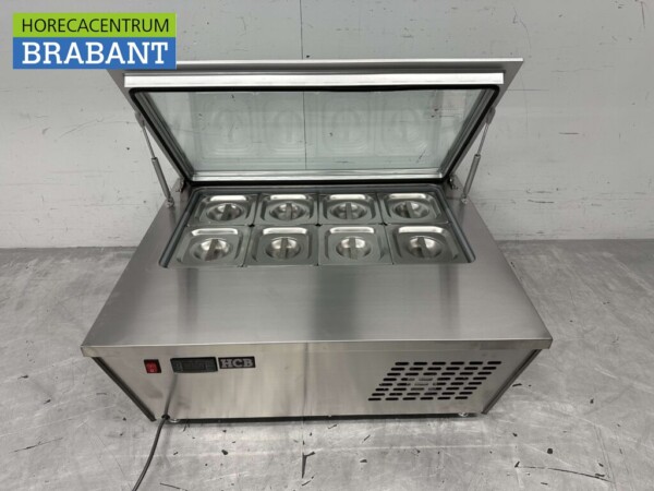 RVS Schepijsvitrine Opzet vriesvitrine 8 x 1/6 GN 80,5 230V Horeca - Afbeelding 5