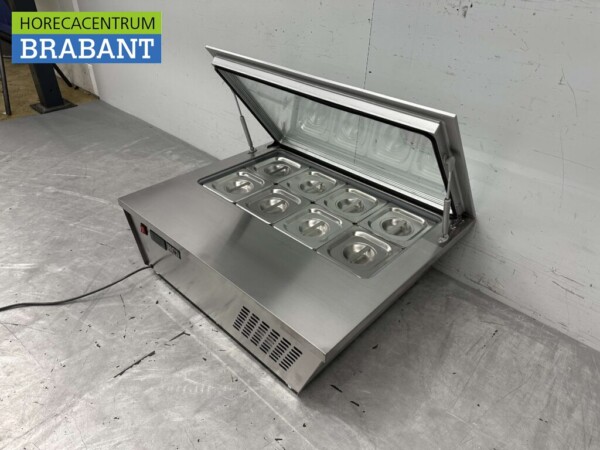 RVS Schepijsvitrine Opzet vriesvitrine 8 x 1/6 GN 80,5 230V Horeca - Afbeelding 6