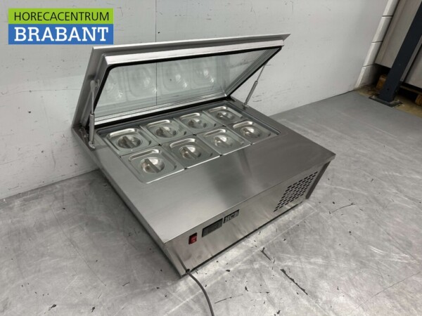 RVS Schepijsvitrine Opzet vriesvitrine 8 x 1/6 GN 80,5 230V Horeca - Afbeelding 7