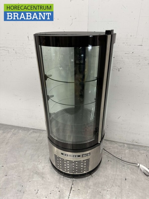 RVS Ronde koelvitrine Gebaksvitrine 100 liter 230V Horeca