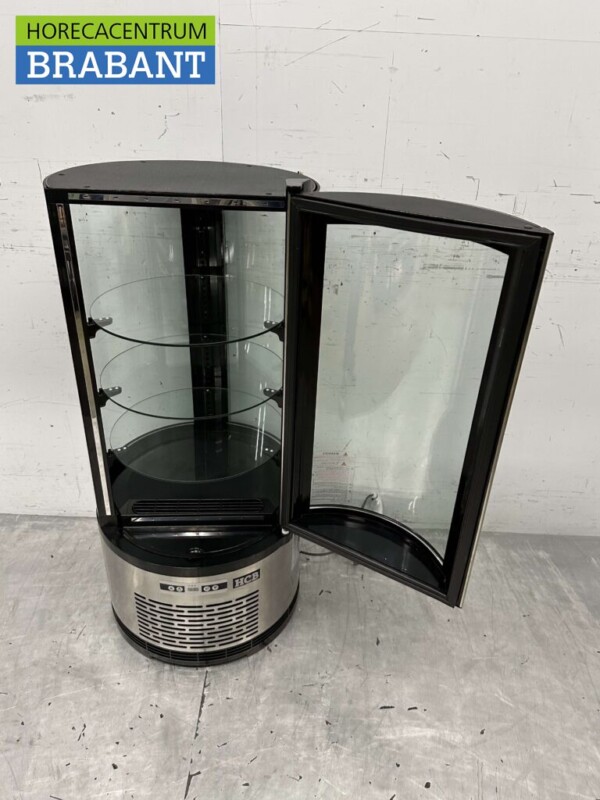 RVS Ronde koelvitrine Gebaksvitrine 100 liter 230V Horeca - Afbeelding 4