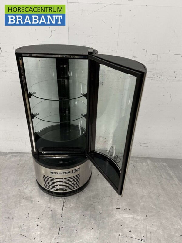 RVS Ronde koelvitrine Gebaksvitrine 100 liter 230V Horeca - Afbeelding 5