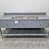 RVS Spoeltafel dubbele spoelbakken Premium-line Gelast model 200 cm Horeca